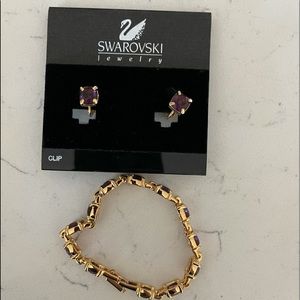 Vintage Swarovski matching earrings and bracelet